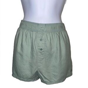 Green Victoria's Secret PINK pajama shorts with black logo